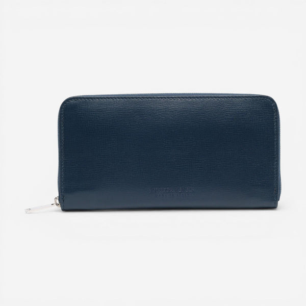 Bottega Veneta Blue Leather Continental Zip Around Wallet 593217VMA823124