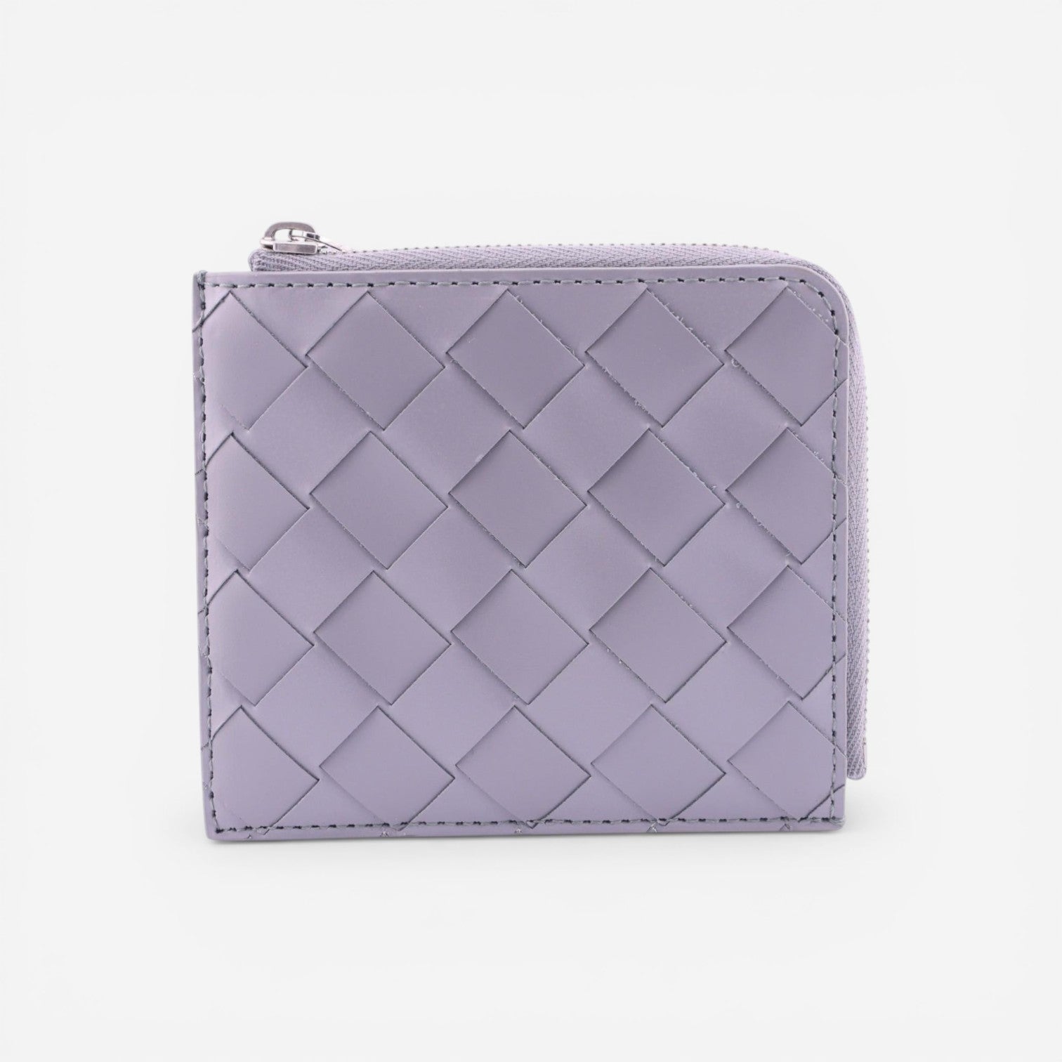 Bottega Veneta Intrecciato Gray Patent Leather Wallet 593216VMBI21450