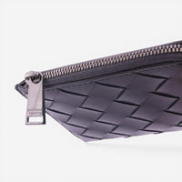 Bottega Veneta Intrecciato Gray Patent Leather Wallet 593216VMBI21450