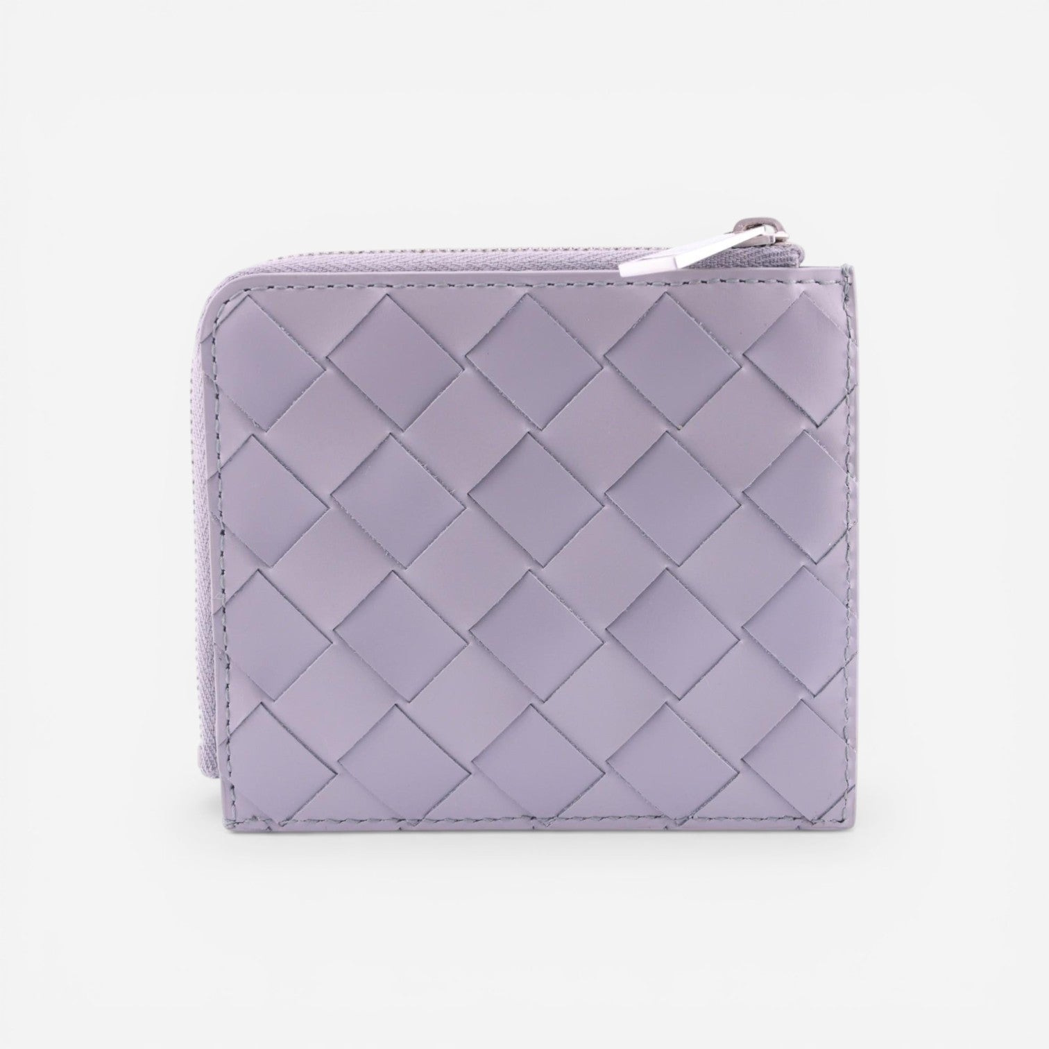 Bottega Veneta Intrecciato Gray Patent Leather Wallet 593216VMBI21450