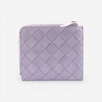 Bottega Veneta Intrecciato Gray Patent Leather Wallet 593216VMBI21450