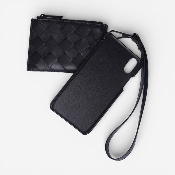 Bottega Veneta Black Leather iPhone X/XS Case 8091486530 - THE SOLIST