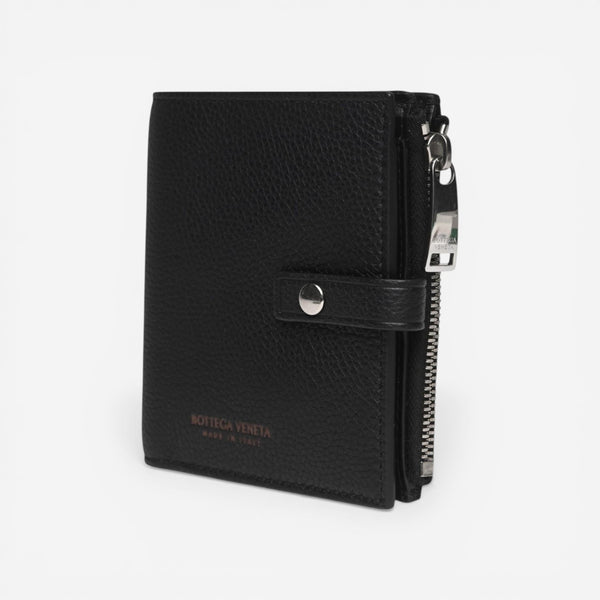 Bottega Veneta Black Leather Bi-fold Wallet 600270VCP518803