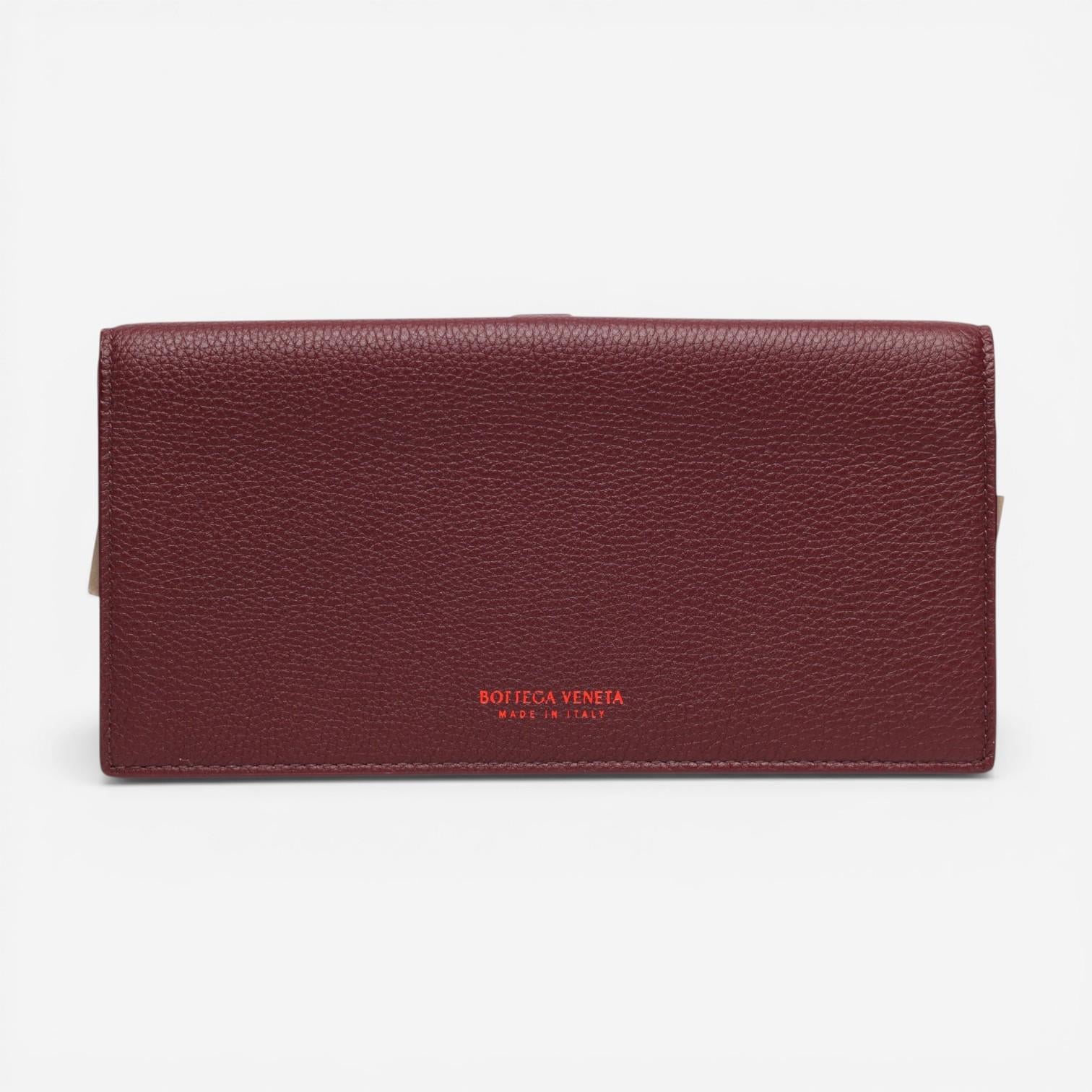 Bottega Veneta Burgundy Leather Bi-fold Flap Women's Wallet 608072VCP516206