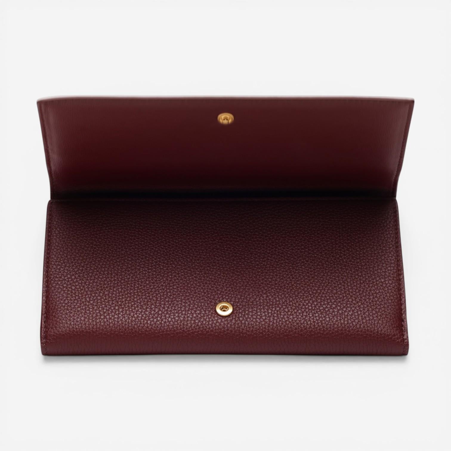 Bottega Veneta Burgundy Leather Bi-fold Flap Women's Wallet 608072VCP5