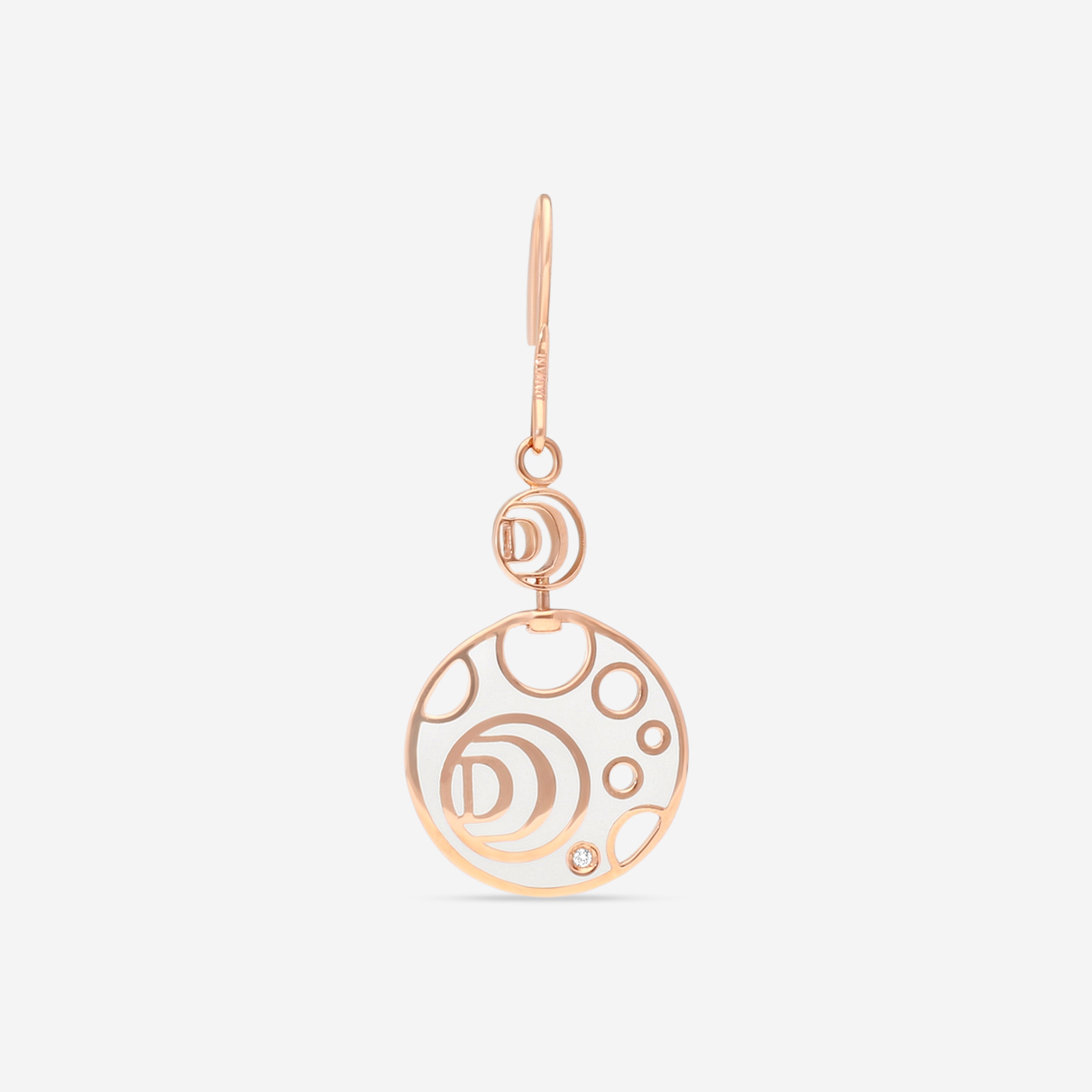 Damiani 18K Rose Gold & Ceramic Diamond Mono Earring 81104759 - THE SOLIST