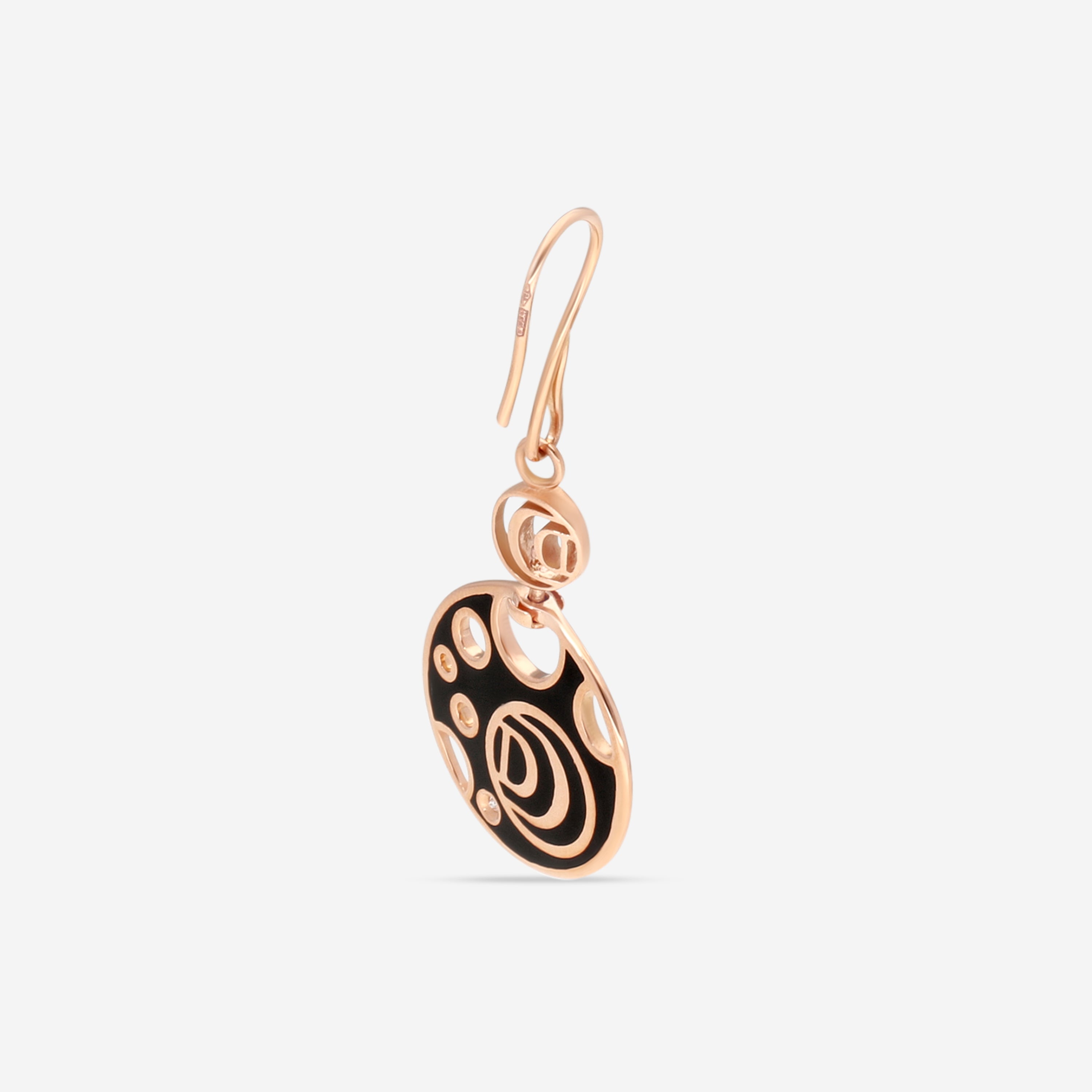 Damiani 18K Rose Gold & Ceramic Diamond Mono Earring 81104759 - THE SOLIST