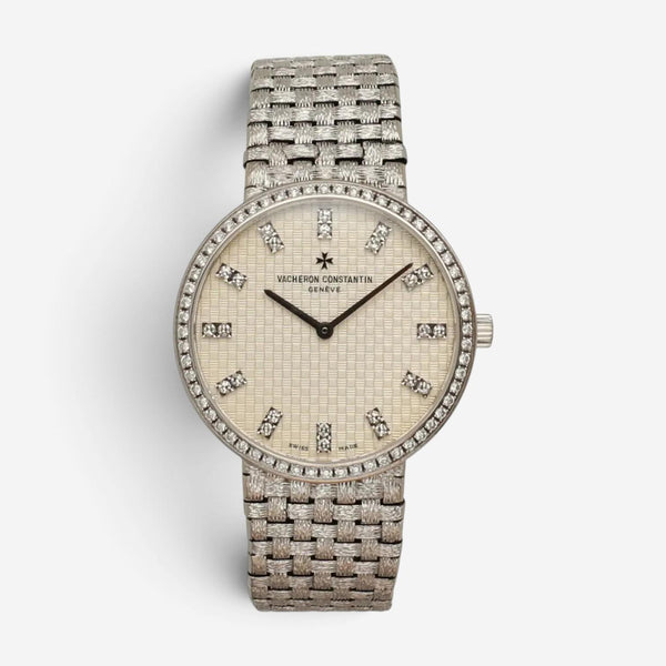 Vacheron Constantin Patrimony 18K White Gold Diamond Manual Unisex Watch 81562