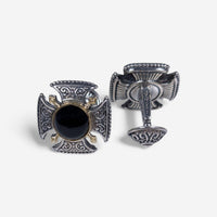 Konstantino Sterling Silver & 18K Yellow Gold Onyx Cufflinks MAMK92-120-CAB