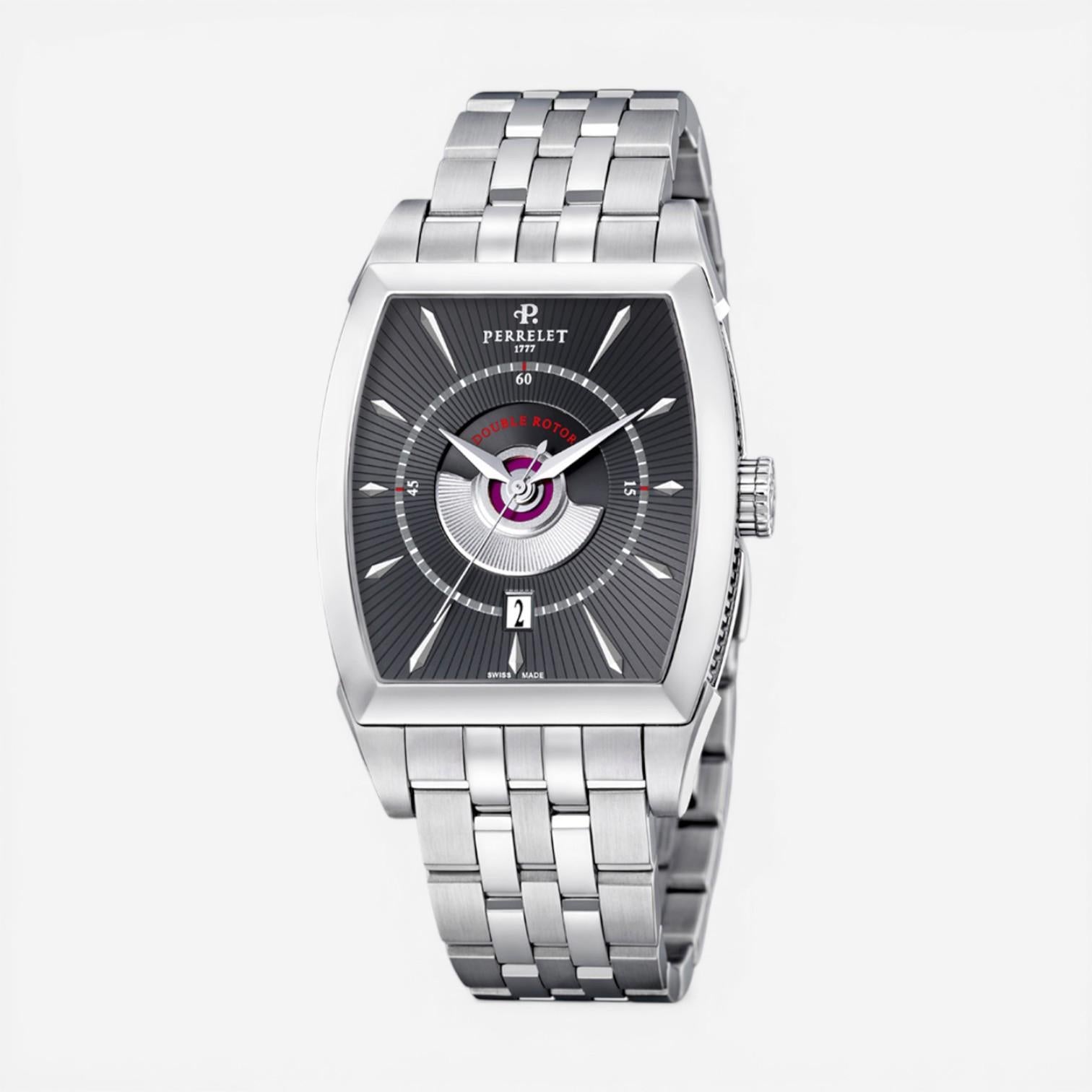 Perrelet Double Rotor Stainless Steel Automatic Men's Watch A1029/B