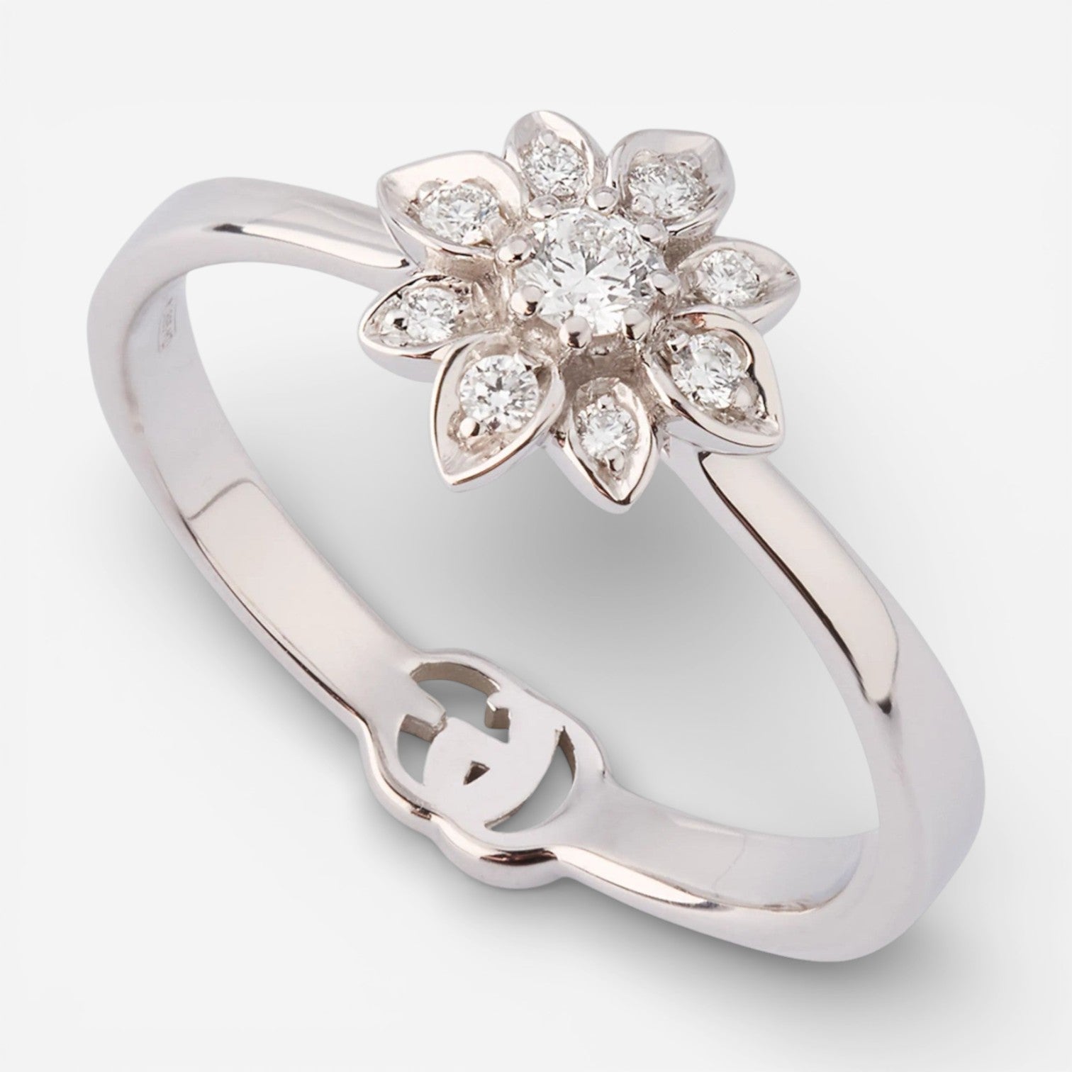 Gucci Flower 18K White Gold Diamond Ring YBC7962170010 - THE SOLIST