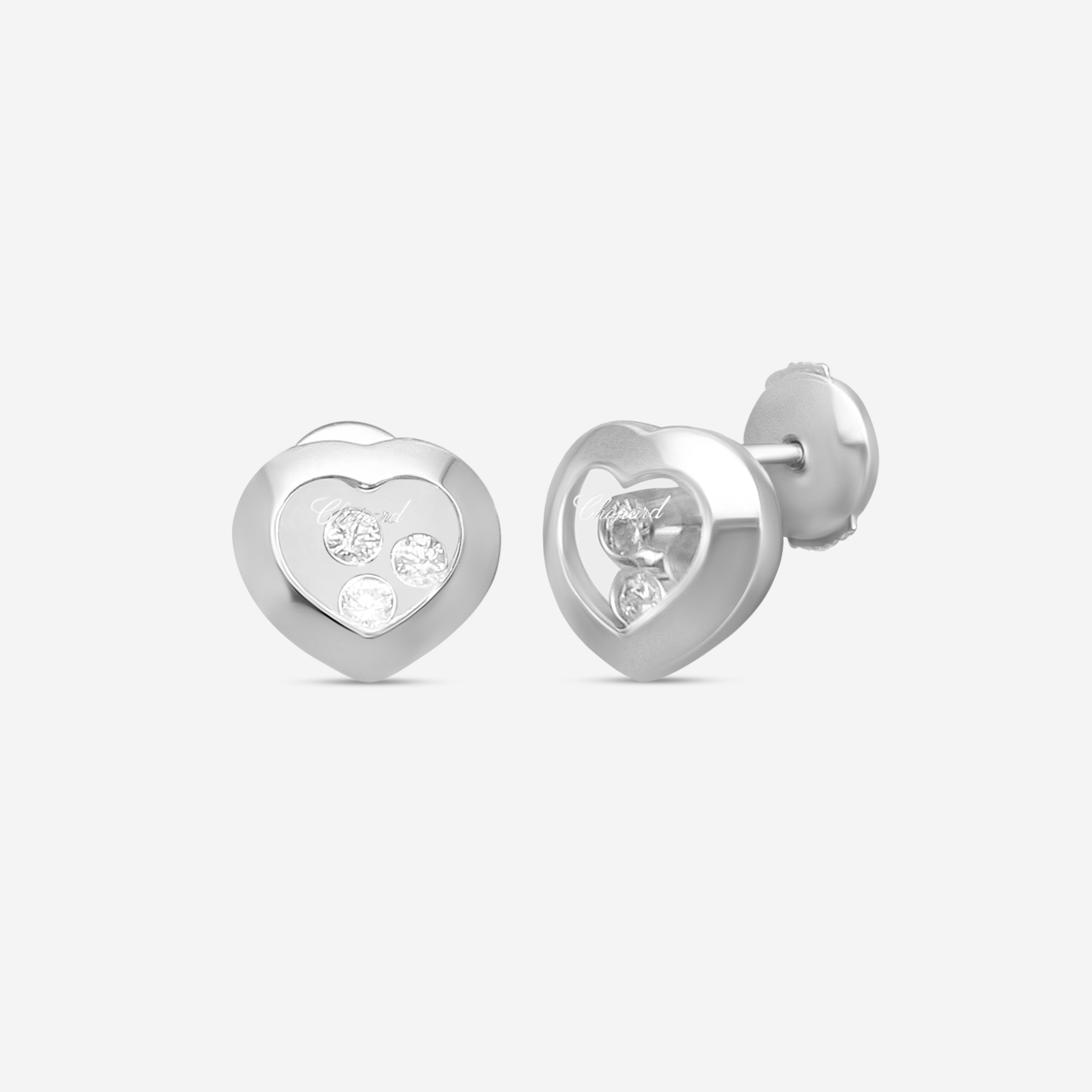 Chopard Happy Diamonds 18K White Gold Diamond Stud Earrings 839203-1001 - THE SOLIST