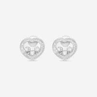 Chopard Happy Curves 18K White Gold Diamond Stud Earrings 839203-1002