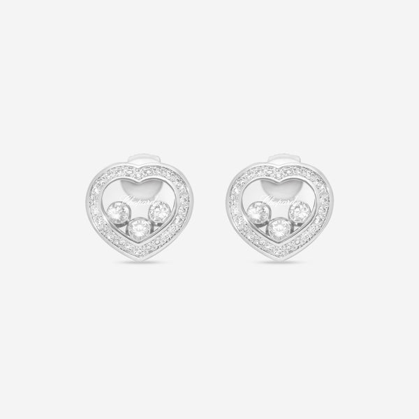 Chopard Happy Curves 18K White Gold Diamond Stud Earrings 839203-1002