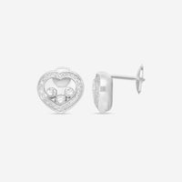 Chopard Happy Curves 18K White Gold Diamond Stud Earrings 839203-1002