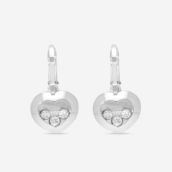 Chopard Happy Curves 18K White Gold Diamond Drop Earrings 839203-1003