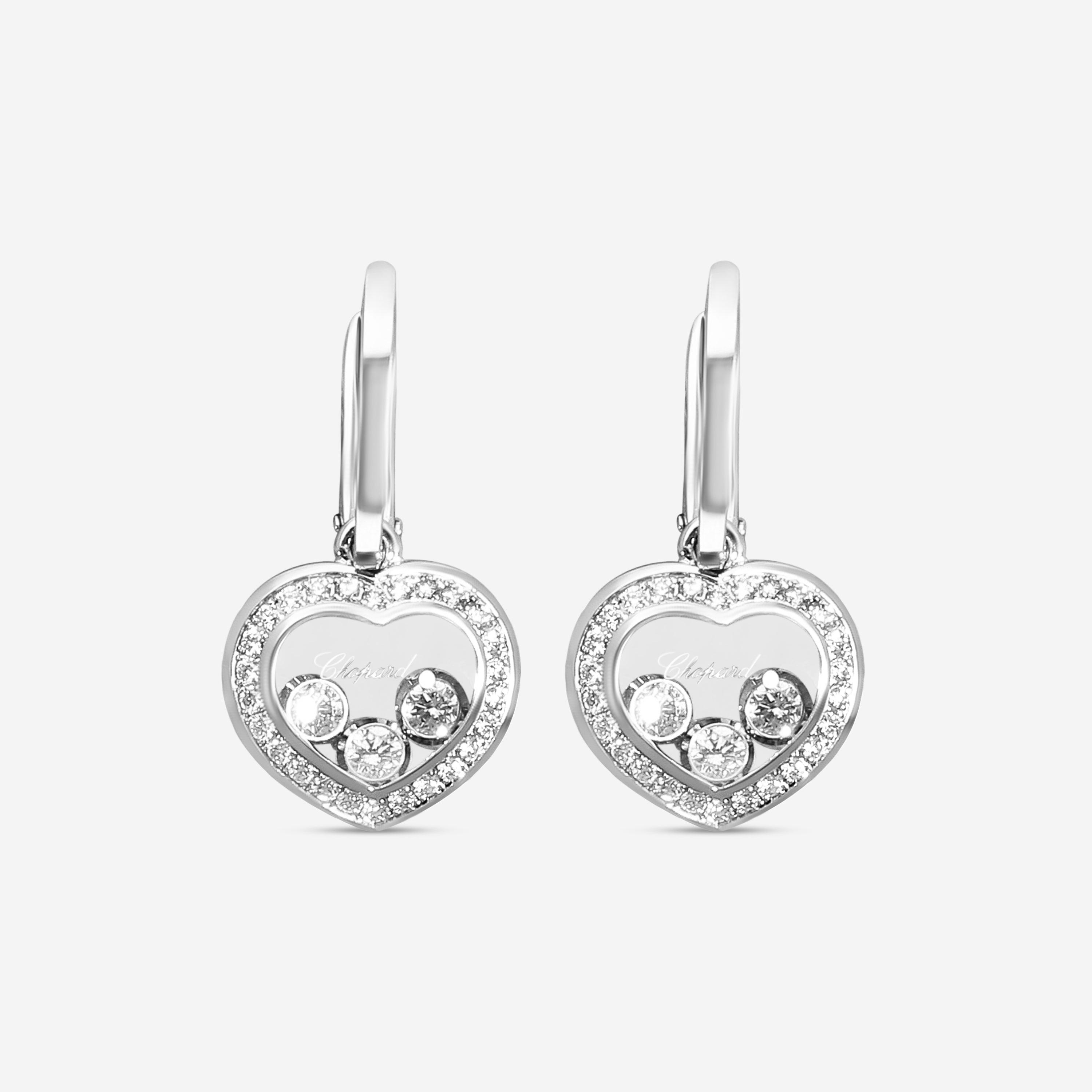Chopard Happy Diamonds 18K White Gold Diamond Earrings 839203-1004 - THE SOLIST