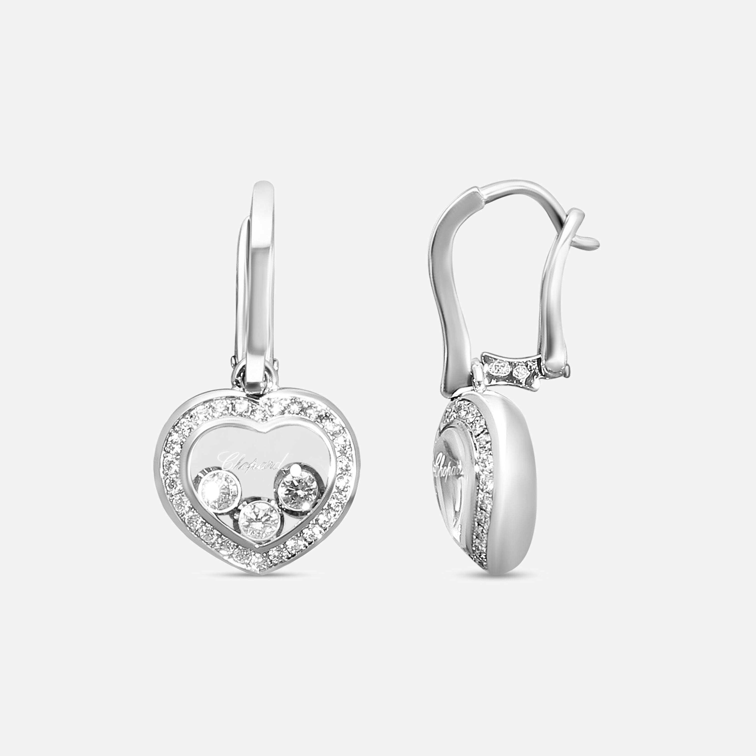 Chopard Happy Diamonds 18K White Gold Diamond Earrings 839203-1004 - THE SOLIST