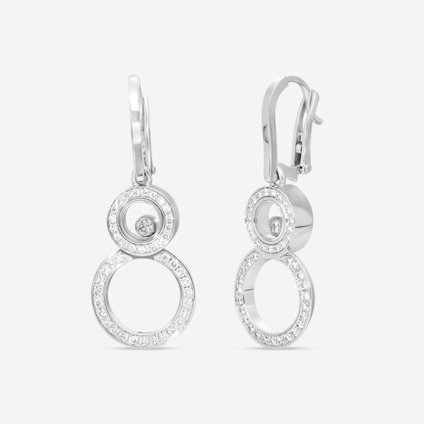 Chopard Happy 8 18K White Gold Diamond Drop Earrings 839209-1002