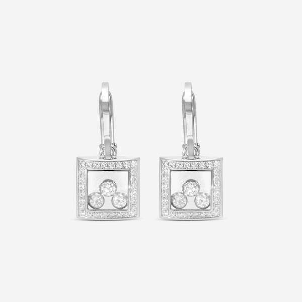 Chopard Happy Curves 18K White Gold Diamond Drop Earrings 839224-1004