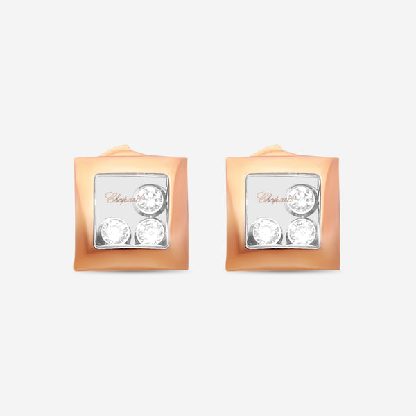 Chopard Happy Diamonds 18K Rose Gold Diamond Stud Earrings 839224-5001 - THE SOLIST