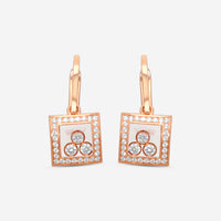 Chopard Happy Diamonds 18K Rose Gold Diamond Drop Earrings 839224-5004 - THE SOLIST