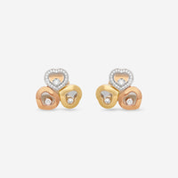 Chopard Happy Curves 18K Yellow, Rose & White Gold Diamond Earrings 839390-9002