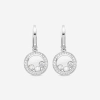 Chopard Happy Curves 18K White Gold Diamond Drop Earrings 839562-1004