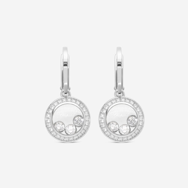 Chopard Happy Curves 18K White Gold Diamond Drop Earrings 839562-1004