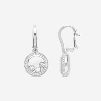 Chopard Happy Curves 18K White Gold Diamond Drop Earrings 839562-1004