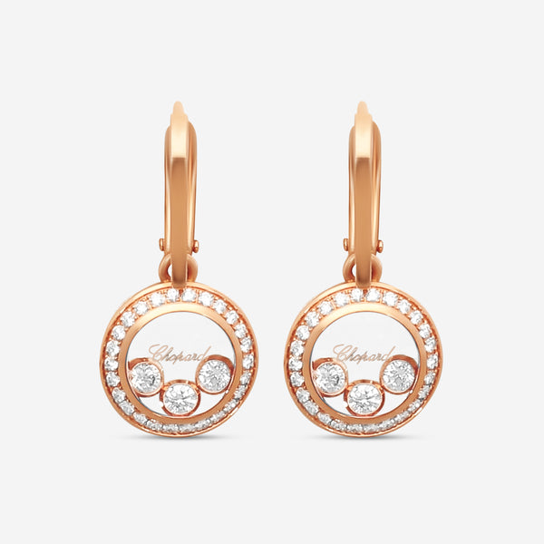 Chopard Happy Diamonds 18K Rose Gold Diamond Earrings 839562-5004 - THE SOLIST