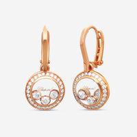 Chopard Happy Diamonds 18K Rose Gold Diamond Earrings 839562-5004 - THE SOLIST