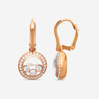 Chopard Happy Diamonds 18K Rose Gold Diamond Earrings 839562-5004 - THE SOLIST