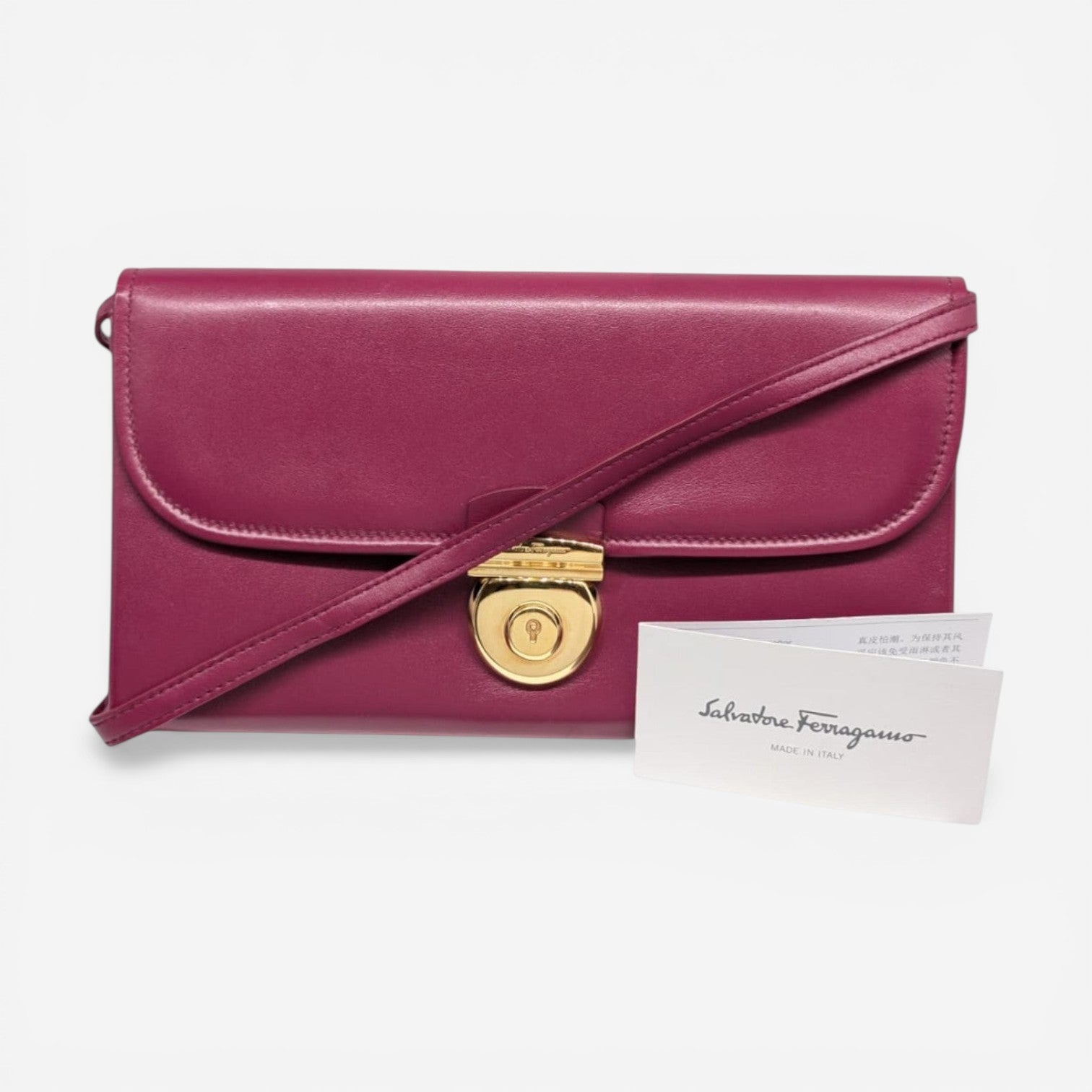 Salvatore Ferragamo Anemone 614935 Magenta Crossbody Bag MSRP $960 - THE SOLIST
