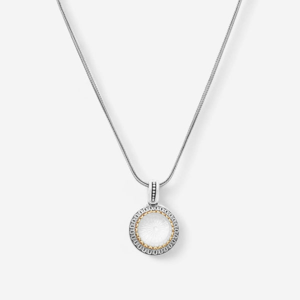 Konstantino Dome Sterling Silver & 18K Yellow Gold Mother of Pearl Pendant MEKJ732-313