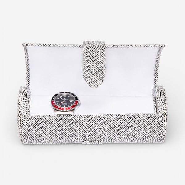 Rapport London Marlow Leather Three-Watch Roll D14