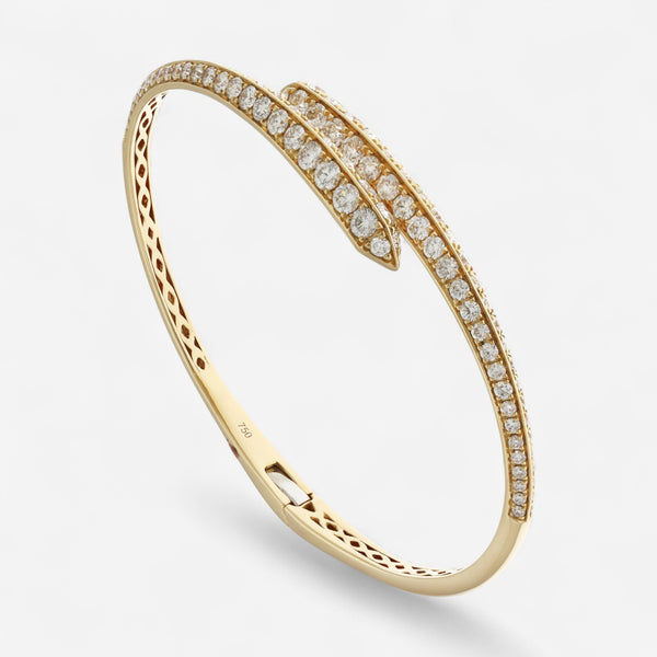 Alberto Milani 18K Yellow Gold Diamond Bypass Cuff Bracelet G0060E