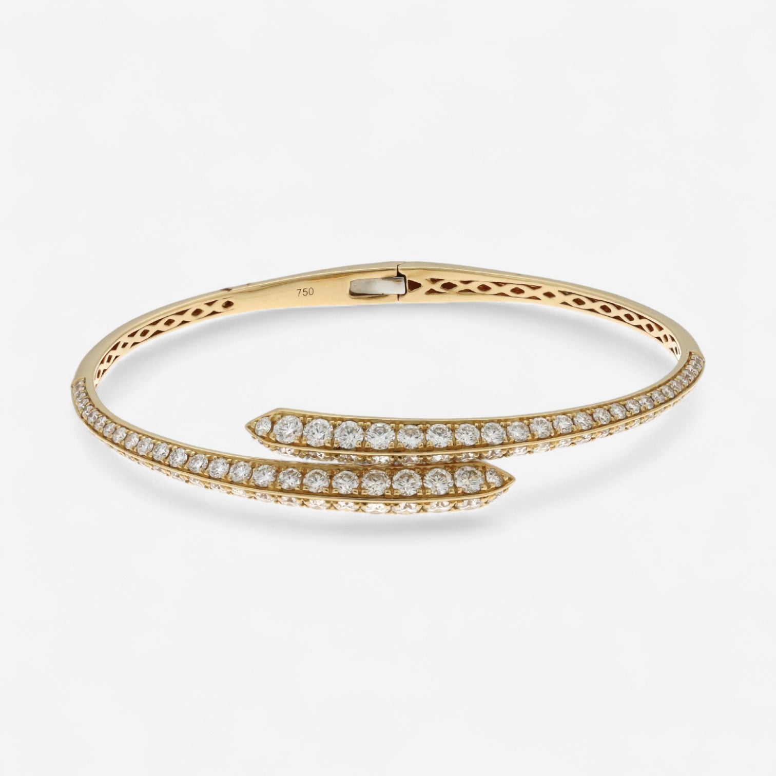 Alberto Milani 18K Yellow Gold Diamond Bypass Cuff Bracelet G0060E