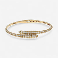Alberto Milani 18K Yellow Gold Diamond Bypass Cuff Bracelet G0060E