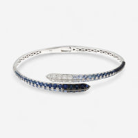 Alberto Milani Ombre 18K White Gold Diamond & Blue Sapphire Bypass Cuff Bracelet G0063E