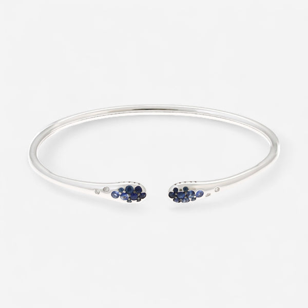 Alberto Milani Ombre 18K White Gold Diamond & Blue Sapphire Cuff Bracelet G0075E