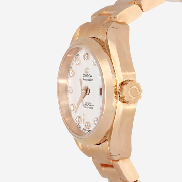 Omega Seamaster Aqua Terra 18K Rose Gold Diamond Automatic Ladies Watch 231.50.30.20.55.001