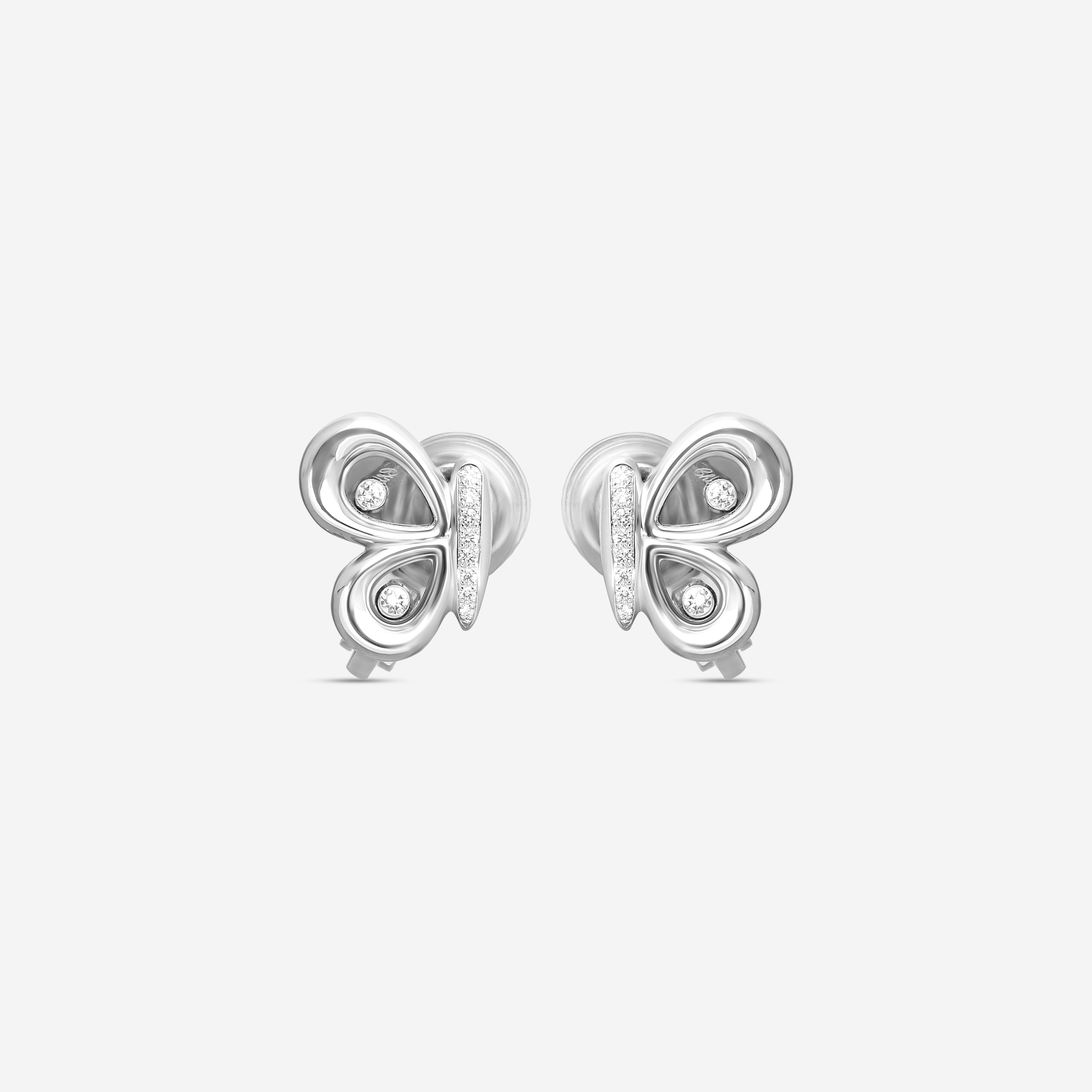 Chopard Happy Butterfly 18K White Gold Diamond Earrings 849511-1201
