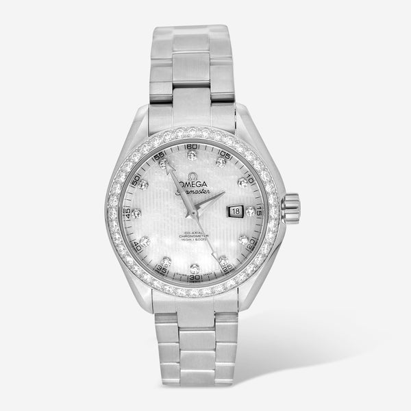 Omega Seamaster Aqua Terra Stainless Steel Diamond Automatic Ladies Watch 231.15.34.20.55.001