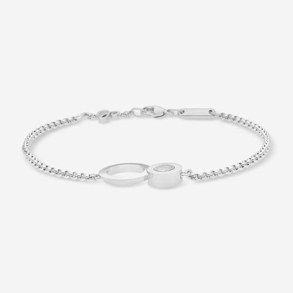 Chopard Happy 8 18K White Gold Diamond Chain Bracelet 859209-1001