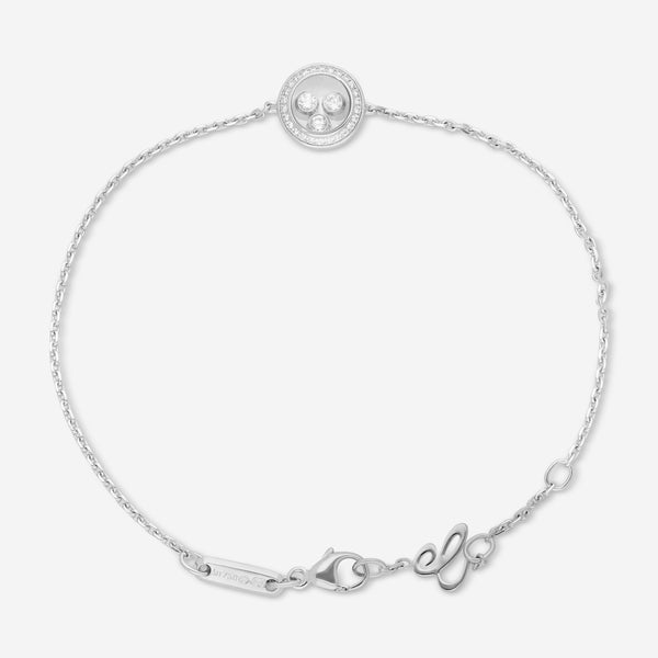 Chopard Happy Curves 18K White Gold Diamond Chain Bracelet 859562-1002