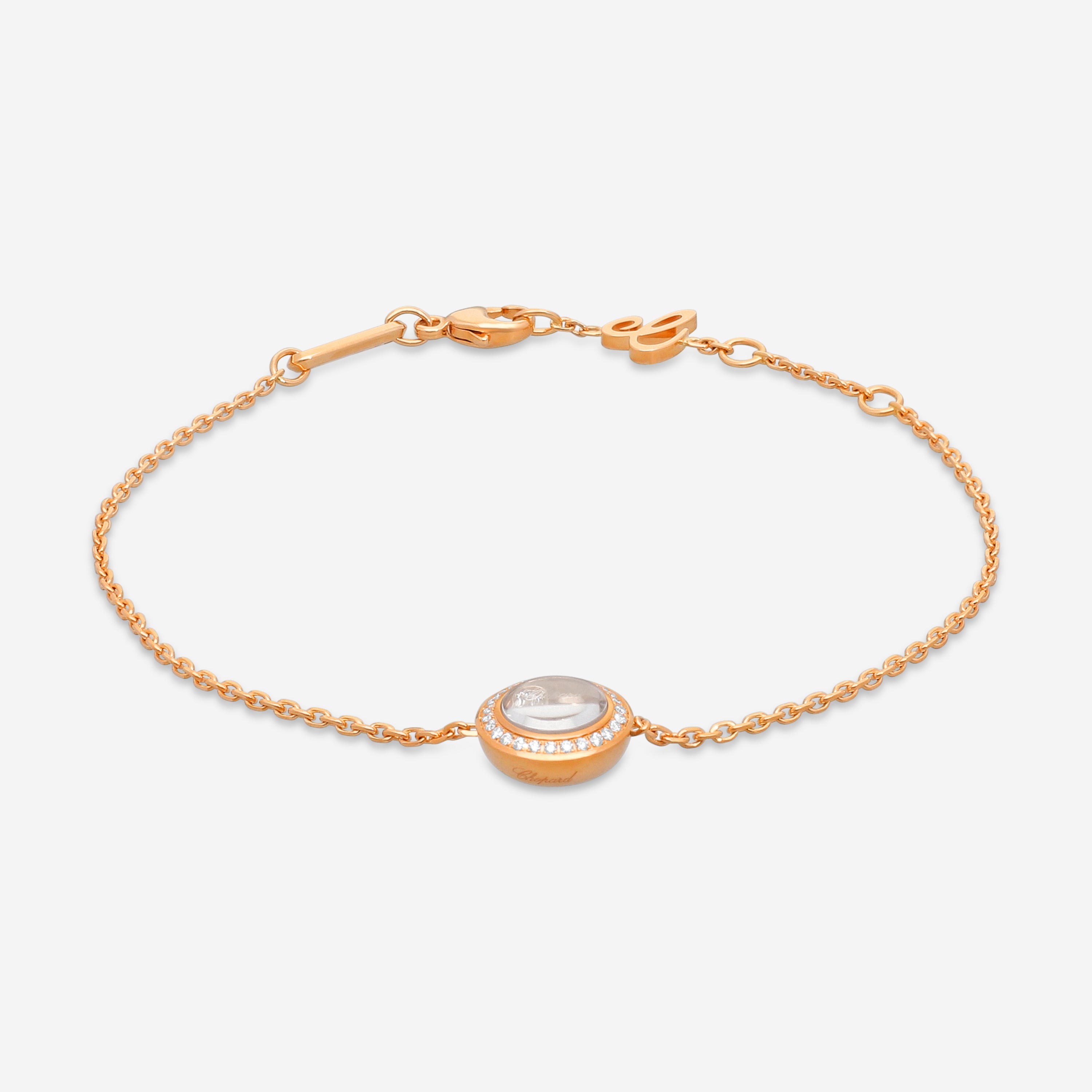Chopard Happy Diamonds 18K Rose Gold Diamond Bracelet 859562-5002 - THE SOLIST