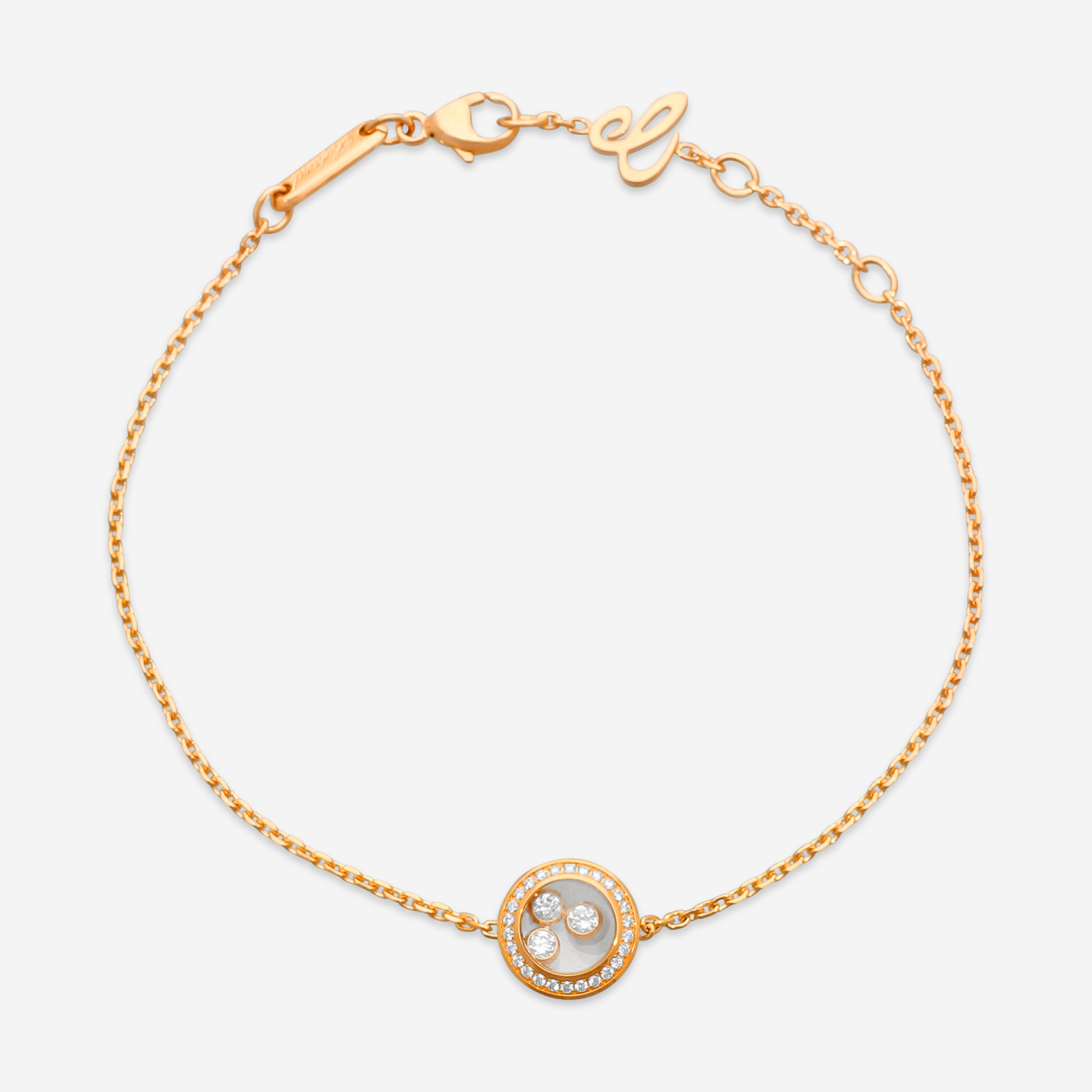 Chopard Happy Diamonds 18K Rose Gold Diamond Bracelet 859562-5002 - THE SOLIST
