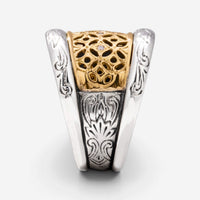 Konstantino Classic Sterling Silver 18k Yellow Gold & Diamond Ring DMK1836-109 - THE SOLIST