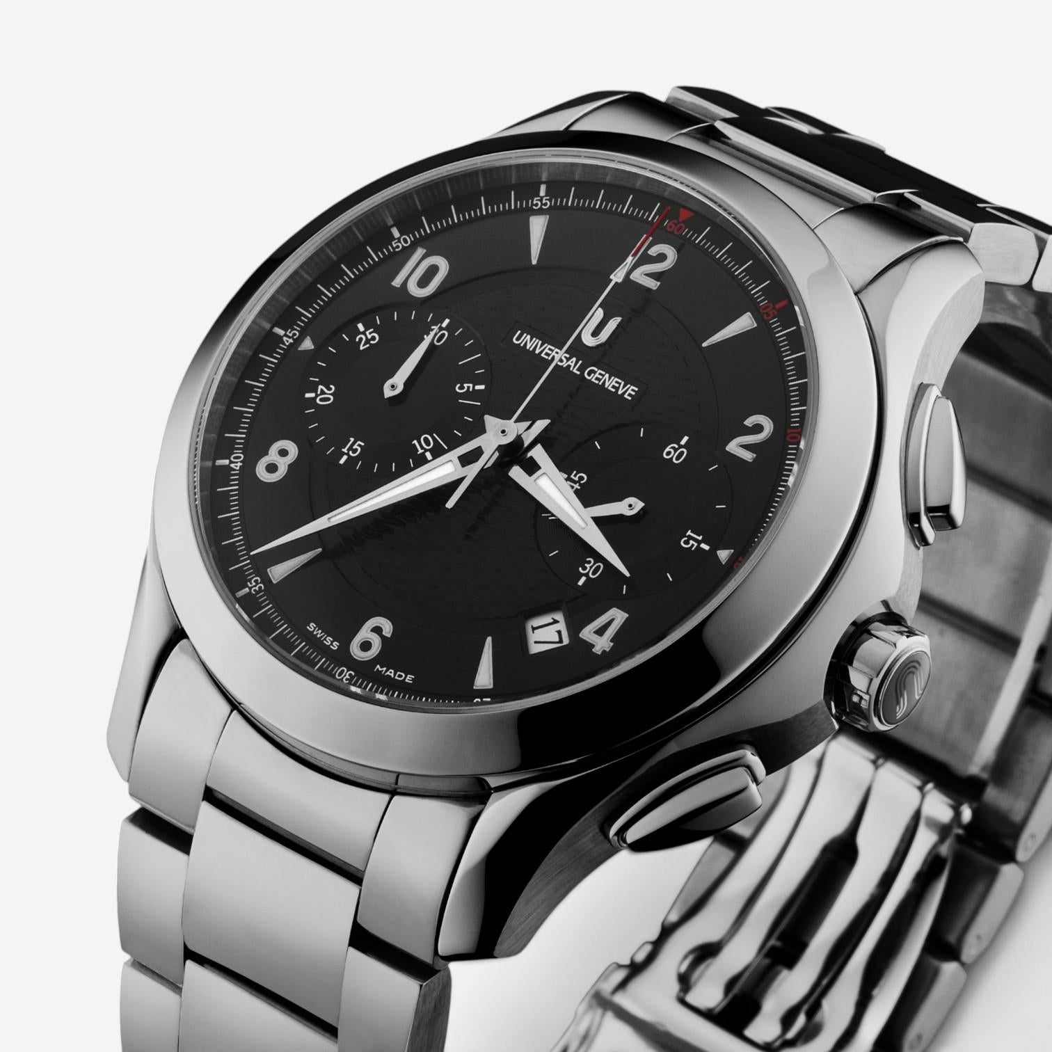 Universal Geneve Uni-Timer Chronograph Steel Automatic Men's Watch 871.127-004